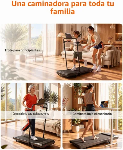 Vista 7 de MJWW Walking Pad, Auto Incline, 3.0HP, 300lb, Under-Desk, Remote LED Negro azul