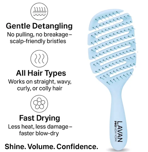 Vista 9 de Cepillo desenredante Flex para el cabello (azul bebé)