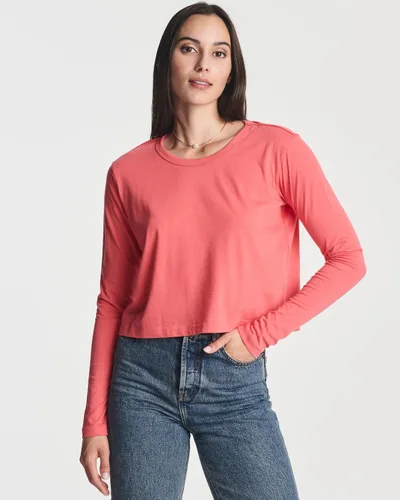 Vista 2 de Real Essentials Cultivo de algodón LS para mujer (disponible en tallas grandes)