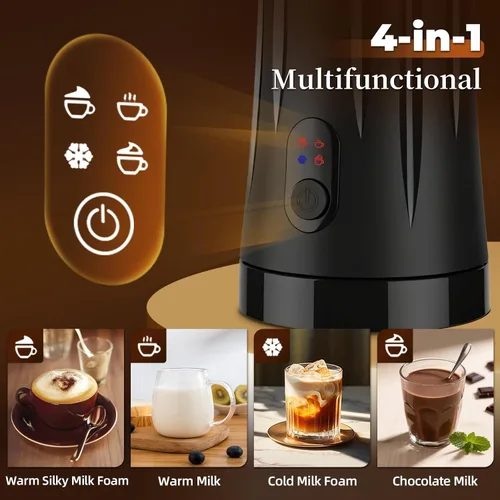 Vista 7 de 4-in-1 Milk Frother, Liksiy Milk Frother and Steamer, Auto Shut-Off Coffee Frother with Hot & Cold Foam, Quiet Design Frother Machine for Latte