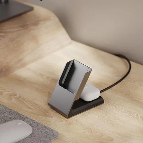 Vista 4 de ALOGIC Matrix - Base de carga magnética universal 2 en 1 para iPhone 15 Pro Max, 15 Pro, 15 Plus, 15, 14, 13, 12, Airpods Pro, estación de carga