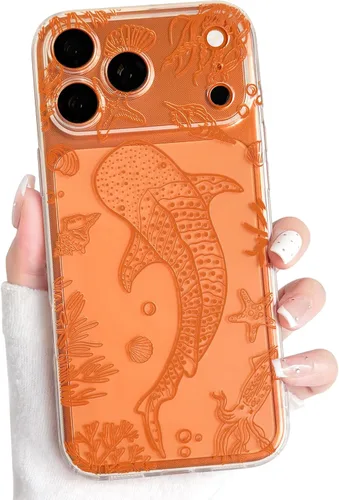Vista 24 de NITITOP Funda para iPhone 13 Clear Sea Animal - Pez negro Pescado Negro