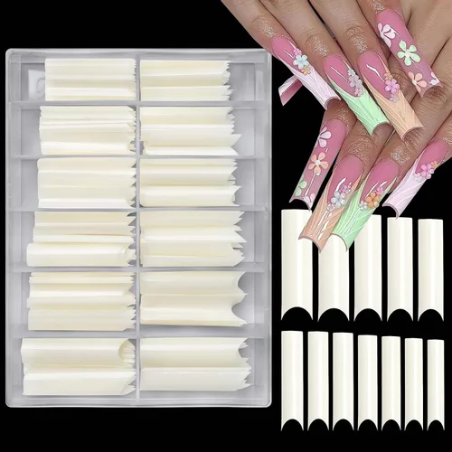 Vista 10 de LoveOurHome 240 puntas de uñas postizas XL de acrílico transparente en forma de almendra, uñas de cobertura completa, uñas postizas extralargas