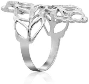 Vista 2 de Mimi - Anillo de plata de ley 925 con diseño de hojas largas