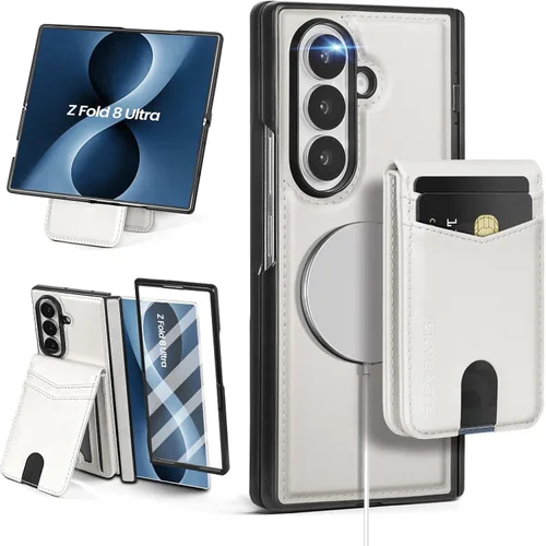 Vista 17 de SkyEagle Funda Cartera magnética desmontable compatible con Magsafe para Samsung Galaxy Z Fold 7 con tarjetero Protector de pantalla integrado