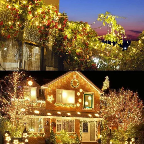 Vista 7 de realization - Guirnalda de luces LED para Navidad al aire libre, tira de 105 pies con 300 luces LED para interiores con 8 modos, enchufe de extremo