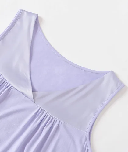 Vista 5 de Latuza Conjunto de camisón y bata de viscosa para mujer con botones delanteros
