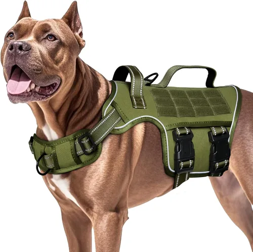 Vista 22 de Arnés para perro pequeño, arnés táctico resistente sin tirones, sin estrangulamiento, chaleco para mascotas fácil de poner y quitar con sistema