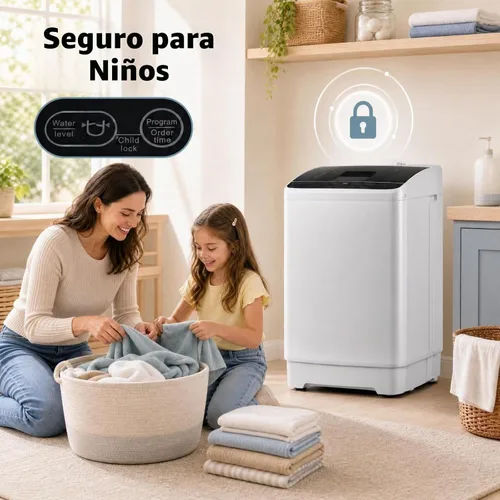 Vista 7 de COSTWAY Lavadora portátil de 7.7 libras, completamente automática con bomba Gris