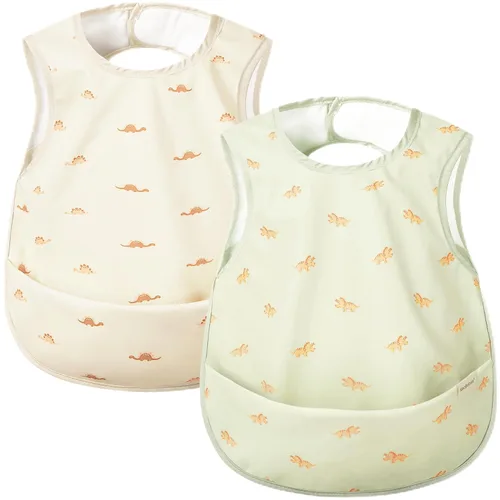 Vista 10 de KeaBabies Baberos impermeables para bebé niña, niño – Paquete de 2 baberos ligeros y grandes para comer, atrapador de comida portátil, esenciales