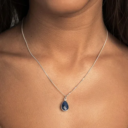 Vista 4 de BOAZ JOYAS - Collar Vera, plata de ley 925 con colgante de piedra semipreciosa natural