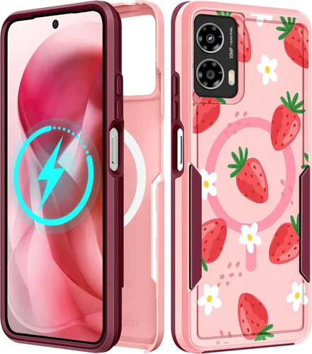 Vista 195 de Funda para Moto G 5G 2024 – Compatible con MagSafe para mujeres y niñas, bonita funda protectora magnética para teléfono, diseño femenino Kawaii