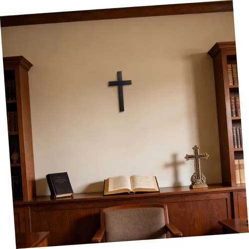 Vista 7 de BESPORTBLE Cruz colgante de cruz de madera, artesanía cristiana colgante decoración de pared del hogar 1 pieza (negro)