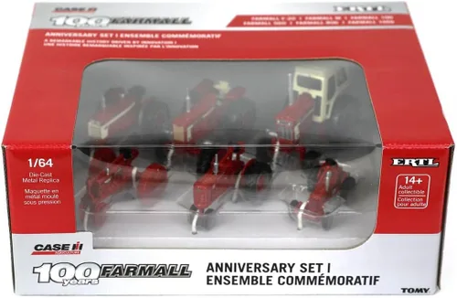Vista 2 de ERTL 1/64 Edición Limitada Farmall 100th Anniversary Juego de tractor fundido a presión para mayores de 14 años, incluye Farmall 100, F-20, M, 560