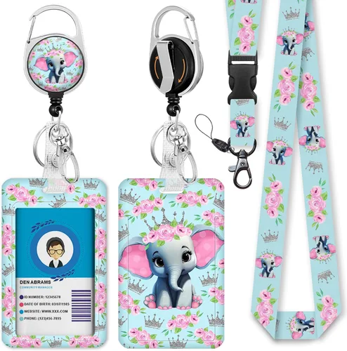 Vista 37 de Giancomics Soporte para tarjetas de identificación negro con cordón, cordones para insignias de identificación con carrete de insignia retráctil
