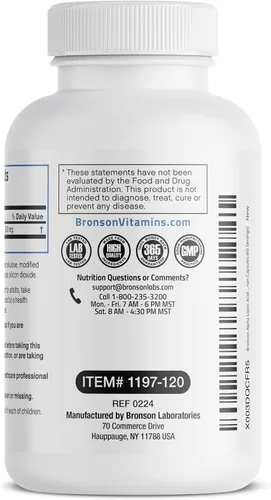Vista 5 de Bronson Ácido alfa lipoico 600 mg eliminador de radicales libres apoya la salud antioxidante, sin OMG, 120 cápsulas vegetarianas (60 porciones)