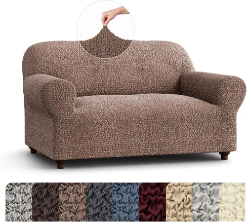 Vista 24 de PAULATO BY GA.I.CO. Funda elástica para sillón – Funda de sofá – Funda de sofá biplaza – Protector lavable de ajuste de forma de 1 pieza para Beige