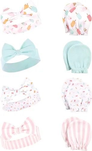 Vista 78 de Hudson Baby Conjunto de diadema de algodón y manoplas para rascar para bebé