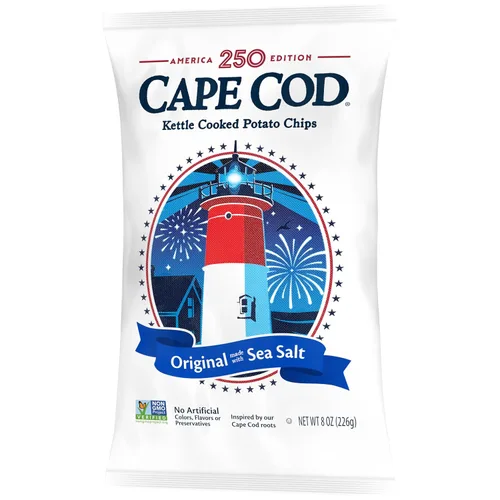 Vista 6 de Cape Cod Papas fritas, papas fritas cocidas en hervidor original, 8 onzas