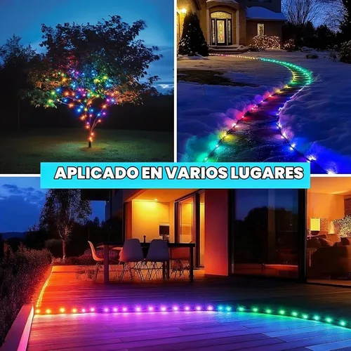 Vista 6 de Luces RGB Permanentes para Exteriores, Luces LED Inteligentes Impermeables para Aleros con Control de Aplicación/Remoto, Impermeables IP67 para DIY