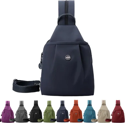 Vista 7 de Bolsa de viaje antirrobo 3 en 1 de alta calidad, impermeable, de 2 vías, mochila cruzada para mujer, Negro, Mediana, Moda