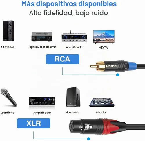 Vista 4 de Cable de parche divisor Y XLR hembra a RCA dual, cable de interconexión estéreo de audio XLR hembra a 2 conectores RCA/Phono no balanceado - 3.3
