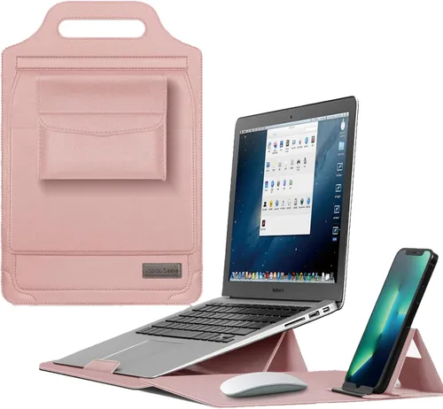 Vista 9 de IVY 11 12 pulgadas portátiles portátiles fundas con bolso portátil soporte para teléfono portátil bolsa de almacenamiento alfombrilla de ratón