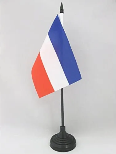 Vista 7 de AZ FLAG Aland Table Flag 4x6 in 100D Polyester Plastic Base Indoor use Finnish 15x10 cm desk flag stitched finish with reinforced edges with