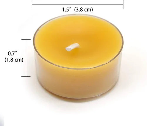 Vista 3 de Velas de té de cera de abeja cruda 100% pura (juego de 6) orgánicas hechas a mano