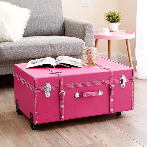 Vista 4 de DormCo Texture® Brand - Baúl con ruedas - Rosa cereza - Grande