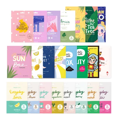 Vista 10 de FACETORY K Beauty Mascarilla Facial para el Cuidado de la Piel - FAVORITE 11 COLLECTION Juego de Mascarillas Faciales Mascarilla Facial Coreana