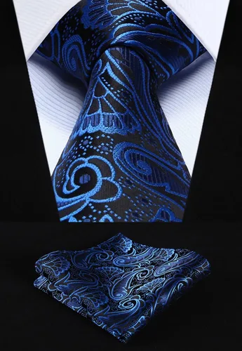 Vista 63 de HISDERN Juego de corbatas extralargas para hombre y pañuelo de bolsillo de 63 pulgadas, colección XL, caja de regalo, corbata, lote de 3