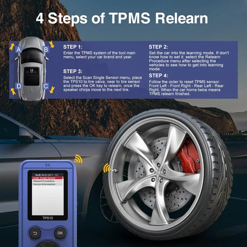 Vista 7 de OBDResource TPMS Herramienta de reaprendizaje para sistema de monitoreo de presión de neumáticos automático, activación de sensores, herramienta