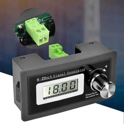 Vista 3 de Samfox Generador de señal de 4-20mA, 3-21mA ajustable de alta precisión DC simulador analógico transductor de dos hilos generador de señal de prueba