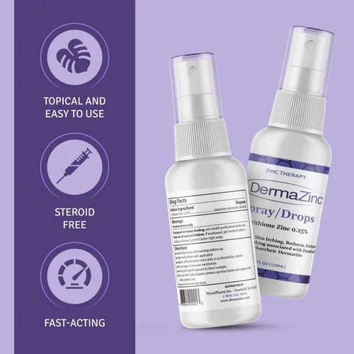 Vista 3 de DERMALOGIX PARTNERS Dermazinc - Spray de terapia de zinc/gotas, 4 onzas