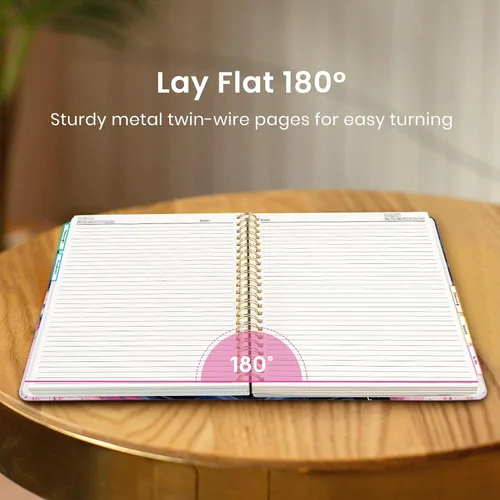 Vista 5 de Taja Cuadernos de espiral para trabajo de 5 materias con divisores K - Vórtice rosa