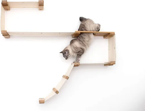 Vista 7 de Catastrophic Creations Play Cat Condo - Árbol de gato montado en la pared - Puente de pared para gatos - Muebles de salón y juego - Juego de muebles