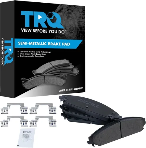 Vista 132 de TRQ Pastillas de freno delanteras semi metálicas compatibles con Ford Expedition 2018-2021 F-150 2018-2020 Lincoln Navigator 2018-2022