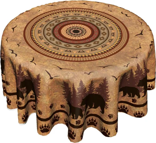 Vista 59 de Giwawa Mantel de Mesa Redondo con Bandera de EE. UU., Mantel Americano con Estrellas, Mariposas, Círculo, 152 cm. Mantel del 4 de julio, Día