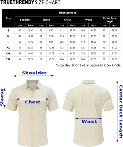 Vista 6 de TURETRENDY Camisas de lino para hombre de manga corta con botones para playa
