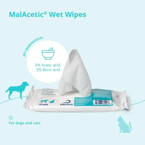 Vista 4 de MalAcetic Toallitas húmedas para perros y gatos, 25