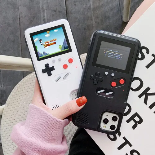 Vista 2 de Funda Gameboy para iPhone 14 Pro Max, funda de consola de juegos jugable integrada de 36 juegos, funda de teléfono retro para videojuegos, funda