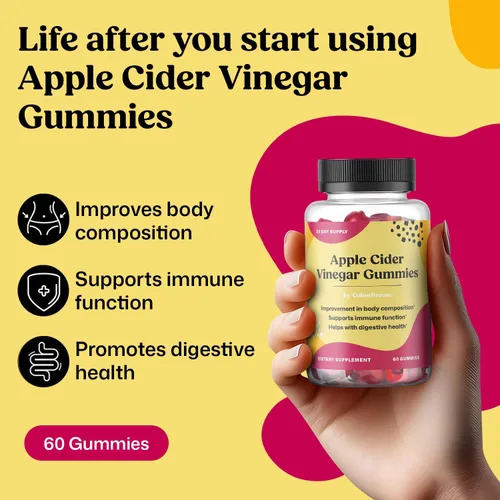Vista 5 de ColonBroom Suplemento en polvo prémium (fresa, 50 porciones) + gomitas de vinagre de sidra de manzana para mujeres, apoya la composición corporal