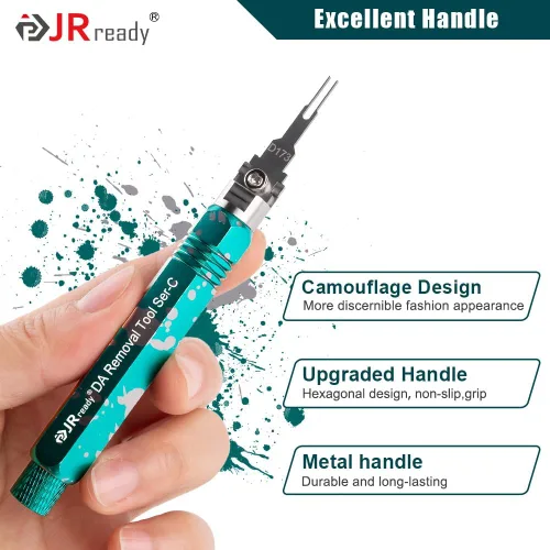 Vista 5 de JRready ST5255-05 Kit de herramientas extractoras de pines Herramienta de extracción de terminales con 5 puntas de repuesto para Molex Mini-Fit Jr.