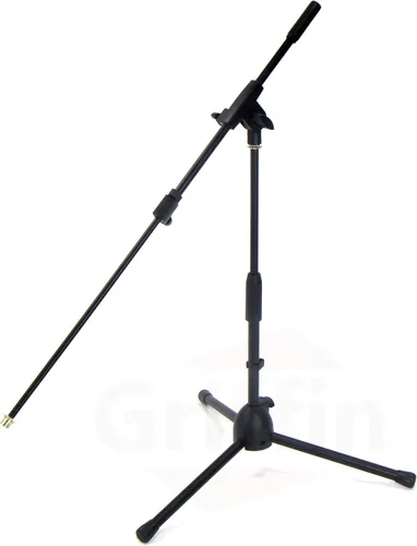 Vista 7 de GRIFFIN Soporte de micrófono corto (serie Low Profile-X) – Soporte de trípode para bombo, amplificadores de guitarra, escritorios de estudio, canto