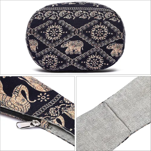 Vista 38 de Bolsa de hombro para mujer, de lona en estilo hippie/bohemio para llevar cruzada al hombro, disponible en diferentes colores y estampados