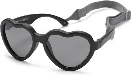 Vista 14 de Gafas de sol polarizadas flexibles en forma de corazón para bebés con correa ajustable para niños pequeños y bebés de 0 a 24 meses B9*