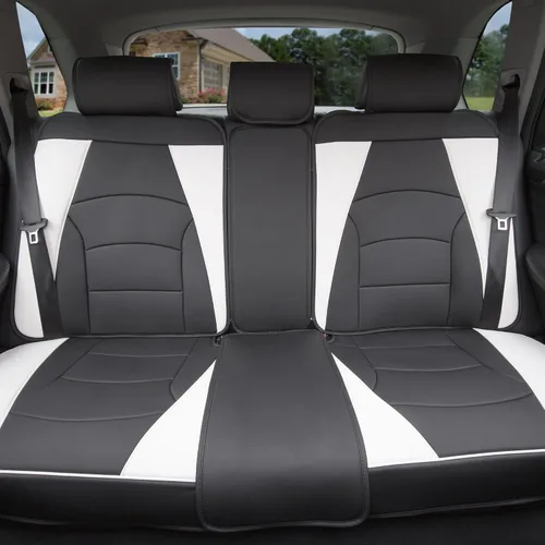 Vista 4 de Cojín de asiento FH Group tipo banco, de cuero sintético, ultracómodo, apto para la mayoría de los vehículos, camionetas, vehículos utilitarios