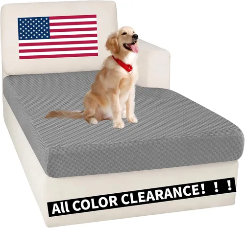 Vista 61 de YEMYHOM Funda de cojín para sofá, funda de cojín de asiento de alta elasticidad, tela jacquard geométrica de felpa, protector de sofá antideslizante