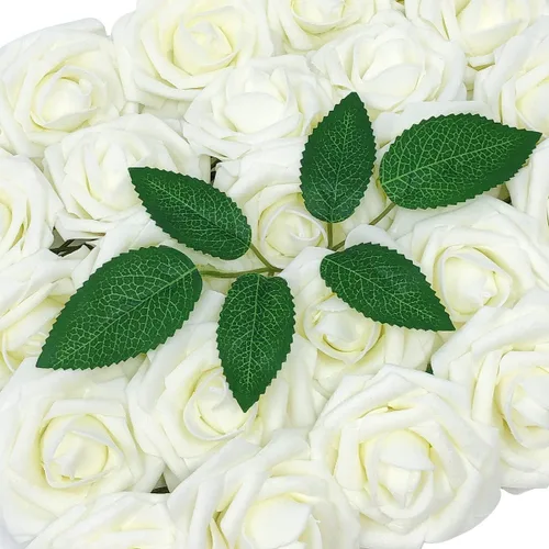 Vista 17 de Wrapables® Flor de rosa artificial, flores de tacto real para ramos de boda y centros de mesa, aguamarina